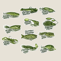 Pack de 11 Stickers Leurres – 6 cm