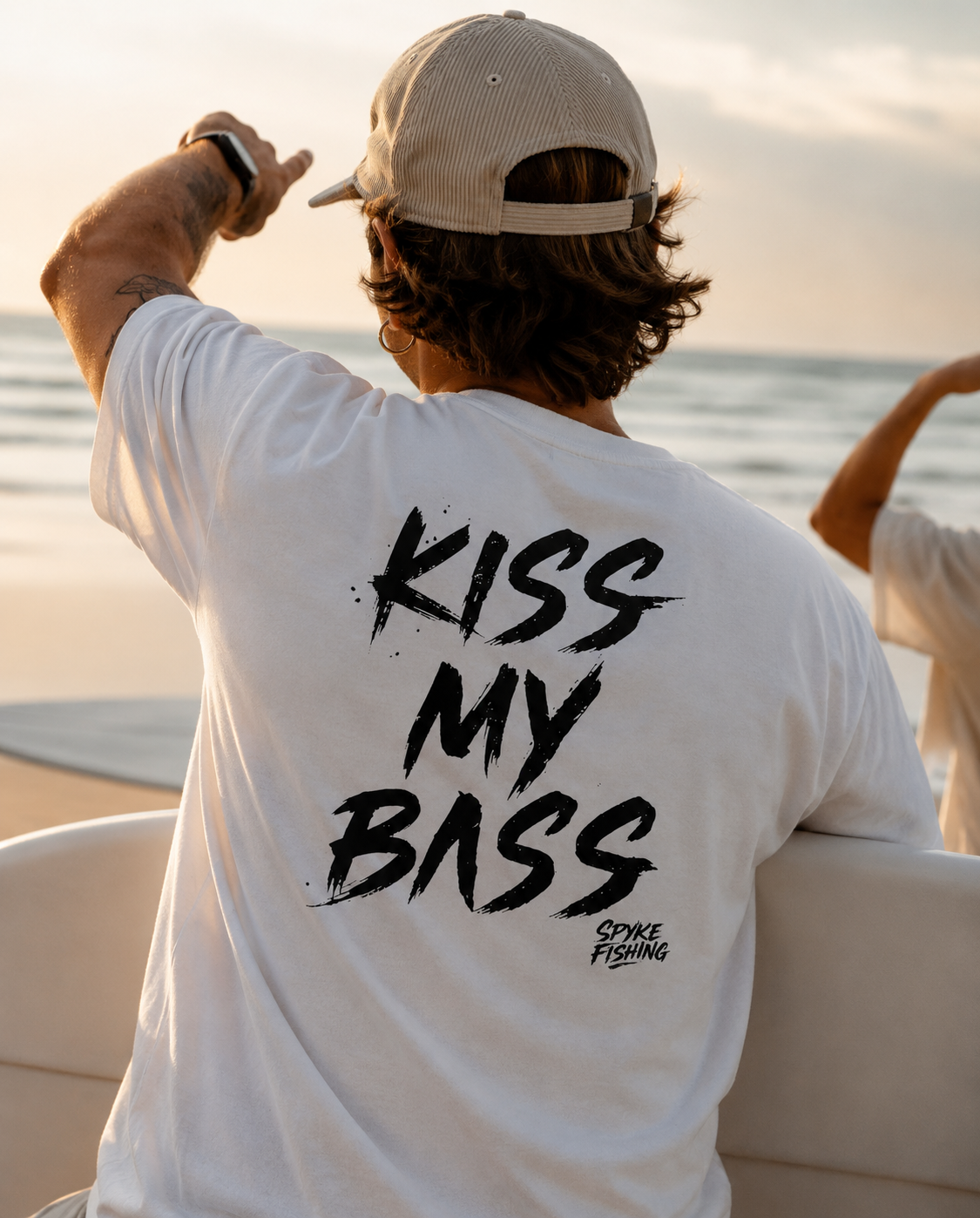 T-shirt unisexe premium "KISS MY BASS" Blanc